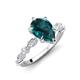 3 - Laila 2.19 ctw London Blue Topaz Pear Shape (9x6 mm) Hidden Halo Engagement Ring 