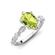 3 - Laila 2.04 ctw Peridot Pear Shape (9x6 mm) Hidden Halo Engagement Ring 