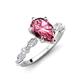 3 - Laila 2.04 ctw Pink Tourmaline Pear Shape (9x6 mm) Hidden Halo Engagement Ring 