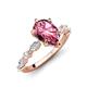 3 - Laila 2.04 ctw Pink Tourmaline Pear Shape (9x6 mm) Hidden Halo Engagement Ring 