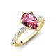 3 - Laila 2.04 ctw Pink Tourmaline Pear Shape (9x6 mm) Hidden Halo Engagement Ring 