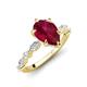 3 - Laila 2.17 ctw Created Ruby Pear Shape (9x6 mm) Hidden Halo Engagement Ring 