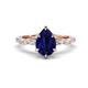 1 - Laila 2.17 ctw Created Blue Sapphire Pear Shape (9x6 mm) Hidden Halo Engagement Ring 