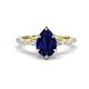 1 - Laila 2.17 ctw Created Blue Sapphire Pear Shape (9x6 mm) Hidden Halo Engagement Ring 