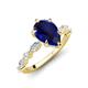 3 - Laila 2.17 ctw Created Blue Sapphire Pear Shape (9x6 mm) Hidden Halo Engagement Ring 