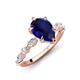 3 - Laila 2.17 ctw Created Blue Sapphire Pear Shape (9x6 mm) Hidden Halo Engagement Ring 