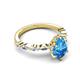 5 - Laila 2.19 ctw Blue Topaz Pear Shape (9x6 mm) Hidden Halo Engagement Ring 