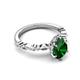 5 - Laila 1.64 ctw Created Emerald Pear Shape (9x6 mm) Hidden Halo Engagement Ring 