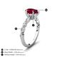 4 - Laila 2.17 ctw Created Ruby Pear Shape (9x6 mm) Hidden Halo Engagement Ring 