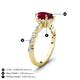 4 - Laila 2.17 ctw Created Ruby Pear Shape (9x6 mm) Hidden Halo Engagement Ring 