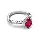 5 - Laila 2.17 ctw Created Ruby Pear Shape (9x6 mm) Hidden Halo Engagement Ring 