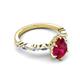 5 - Laila 2.17 ctw Created Ruby Pear Shape (9x6 mm) Hidden Halo Engagement Ring 