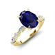 3 - Laila 3.00 ctw Blue Sapphire Oval Shape (9x7 mm) Hidden Halo Engagement Ring 