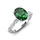 3 - Laila 2.40 ctw Emerald Oval Shape (9x7 mm) Hidden Halo Engagement Ring 