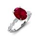 3 - Laila 3.00 ctw Ruby Oval Shape (9x7 mm) Hidden Halo Engagement Ring 