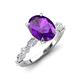 3 - Laila 2.20 ctw Amethyst Oval Shape (9x7 mm) Hidden Halo Engagement Ring 