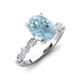 3 - Laila 2.25 ctw Aquamarine Oval Shape (9x7 mm) Hidden Halo Engagement Ring 