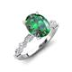 3 - Laila 2.65 ctw Created Alexandrite Oval Shape (9x7 mm) Hidden Halo Engagement Ring 