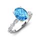 3 - Laila 2.90 ctw Blue Topaz Oval Shape (9x7 mm) Hidden Halo Engagement Ring 