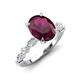 3 - Laila 2.80 ctw Rhodolite Garnet Oval Shape (9x7 mm) Hidden Halo Engagement Ring 