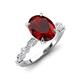 3 - Laila 2.70 ctw Red Garnet Oval Shape (9x7 mm) Hidden Halo Engagement Ring 