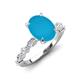 3 - Laila 2.00 ctw Turquoise Oval Shape (9x7 mm) Hidden Halo Engagement Ring 