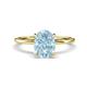 1 - Morgan 1.88 ctw Oval Shape Aquamarine (9x7 mm) with Prong Studded Diamond Solitaire Plus Engagement Ring 