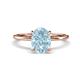 1 - Morgan 1.88 ctw Oval Shape Aquamarine (9x7 mm) with Prong Studded Diamond Solitaire Plus Engagement Ring 