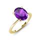 3 - Morgan 1.83 ctw Oval Shape Amethyst (9x7 mm) with Prong Studded Diamond Solitaire Plus Engagement Ring 