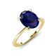 3 - Morgan 2.63 ctw Oval Shape Blue Sapphire (9x7 mm) with Prong Studded Diamond Solitaire Plus Engagement Ring 