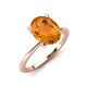 3 - Morgan 1.83 ctw Oval Shape Citrine (9x7 mm) with Prong Studded Diamond Solitaire Plus Engagement Ring 