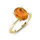 3 - Morgan 1.83 ctw Oval Shape Citrine (9x7 mm) with Prong Studded Diamond Solitaire Plus Engagement Ring 