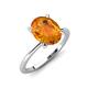 3 - Morgan 1.83 ctw Oval Shape Citrine (9x7 mm) with Prong Studded Diamond Solitaire Plus Engagement Ring 