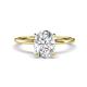 1 - Morgan 2.03 ctw Oval Shape Moissanite (9x7 mm) with Prong Studded Diamond Solitaire Plus Engagement Ring 