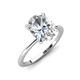 3 - Morgan 2.03 ctw Oval Shape Moissanite (9x7 mm) with Prong Studded Diamond Solitaire Plus Engagement Ring 