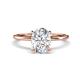 1 - Morgan 2.03 ctw Oval Shape Moissanite (9x7 mm) with Prong Studded Diamond Solitaire Plus Engagement Ring 