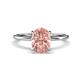 1 - Morgan 1.74 ctw Oval Shape Morganite (9x7 mm) with Prong Studded Diamond Solitaire Plus Engagement Ring 