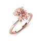 3 - Morgan 1.74 ctw Oval Shape Morganite (9x7 mm) with Prong Studded Diamond Solitaire Plus Engagement Ring 