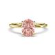 1 - Morgan 1.74 ctw Oval Shape Morganite (9x7 mm) with Prong Studded Diamond Solitaire Plus Engagement Ring 