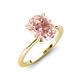 3 - Morgan 1.74 ctw Oval Shape Morganite (9x7 mm) with Prong Studded Diamond Solitaire Plus Engagement Ring 