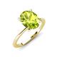 3 - Morgan 2.13 ctw Oval Shape Peridot (9x7 mm) with Prong Studded Diamond Solitaire Plus Engagement Ring 