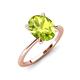 3 - Morgan 2.13 ctw Oval Shape Peridot (9x7 mm) with Prong Studded Diamond Solitaire Plus Engagement Ring 