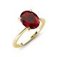 3 - Morgan 2.33 ctw Oval Shape Red Garnet (9x7 mm) with Prong Studded Diamond Solitaire Plus Engagement Ring 