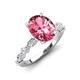 3 - Laila 2.13 ctw Pink Tourmaline Oval Shape (9x7 mm) Hidden Halo Engagement Ring 