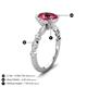 5 - Laila 2.60 ctw Pink Tourmaline Oval Shape (9x7 mm) Hidden Halo Engagement Ring 