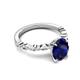 4 - Laila 3.00 ctw Blue Sapphire Oval Shape (9x7 mm) Hidden Halo Engagement Ring 