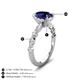 5 - Laila 3.00 ctw Blue Sapphire Oval Shape (9x7 mm) Hidden Halo Engagement Ring 