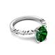 4 - Laila 2.40 ctw Emerald Oval Shape (9x7 mm) Hidden Halo Engagement Ring 