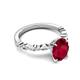 4 - Laila 3.00 ctw Ruby Oval Shape (9x7 mm) Hidden Halo Engagement Ring 