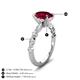 5 - Laila 3.00 ctw Ruby Oval Shape (9x7 mm) Hidden Halo Engagement Ring 